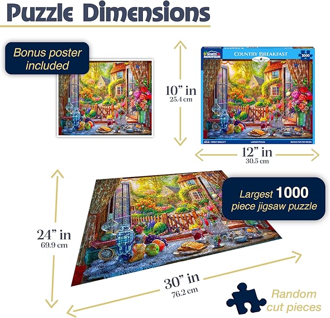White Mountain Country Breakfast Puzzle 1000 Piece Vintage Jigsaw Puzzle - Image 2