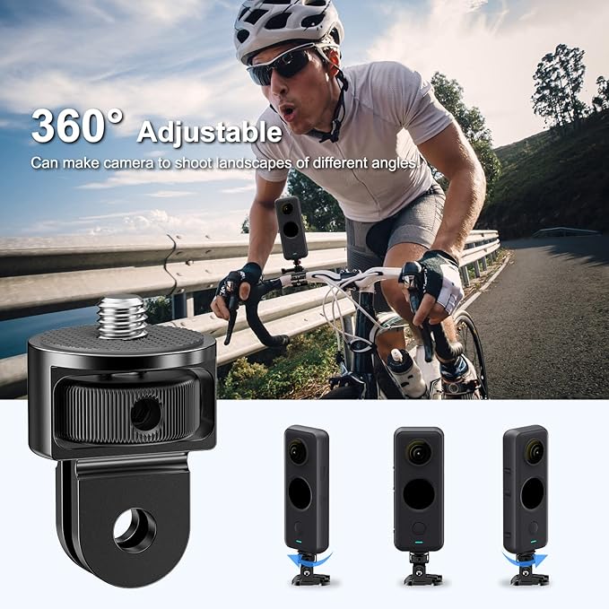 2 Pieces Camera Tripod Mount for Gopro Adapter 360°Adjustable Aluminum Alloy - Image 2