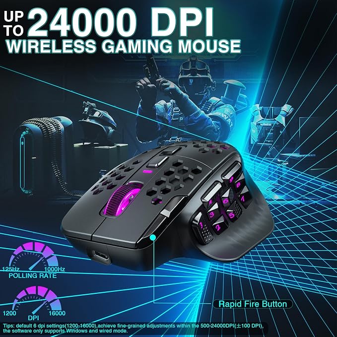 SM809 Pro Wireless MMO Gaming Mouse - Image 6