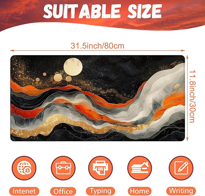 Large Gaming Mouse Pad, Abstract Art Painting Desk Pad, 31.5"x15.7" Extended - Image 2