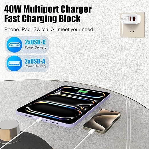 USB Type C Charger for iPhone 16 Pro, 40W Multiport Type C Charger Fast Charging - Image 2