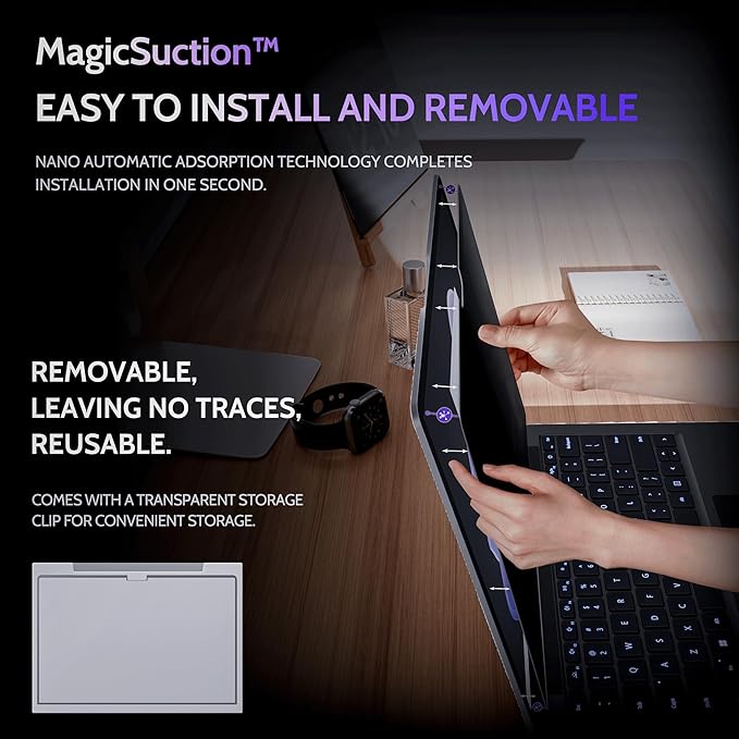Privacy Screen for 13.5 Inch Surface Laptop 6/5/4/3/2/1, MagicSuction™ - Image 2