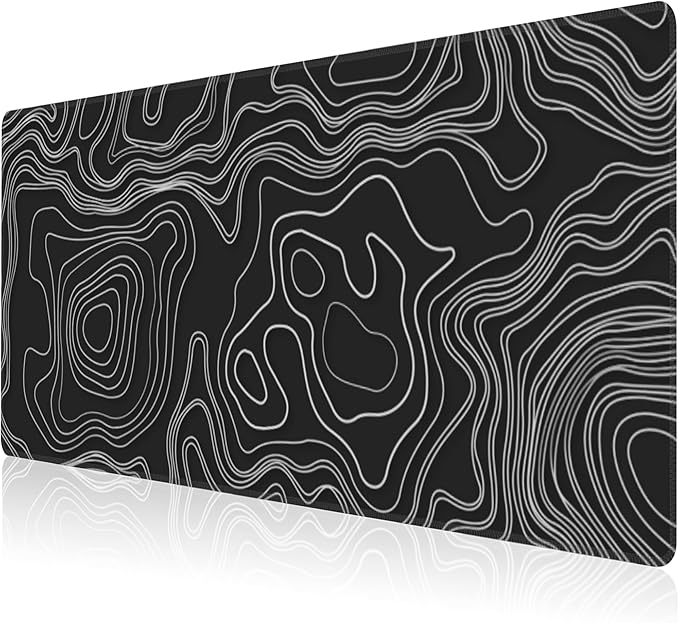 Mouse Pad, Large Mountain Topographic Terrain Map Desk Mat, Extended Non-Slip by NIYLYNSYN