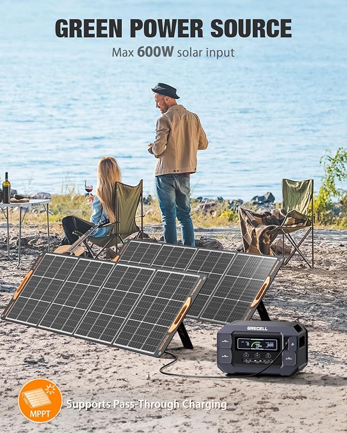 GRECELL Portable Power Station 2200W Solar Generator 1126Wh LiFePO4 Battery Pack - Image 5