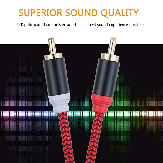 RCA Cable 20Ft, 2Rca Male to 2-RCA Male Audio Stereo Subwoofer Cable - Image 5