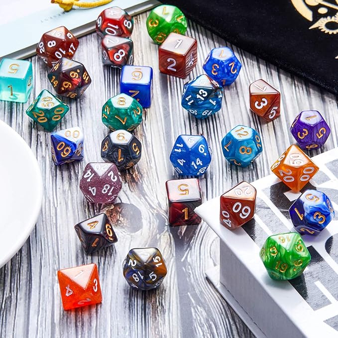DND Dice Set, 20 X 7 Polyhedral Dice Two-Color - Image 4