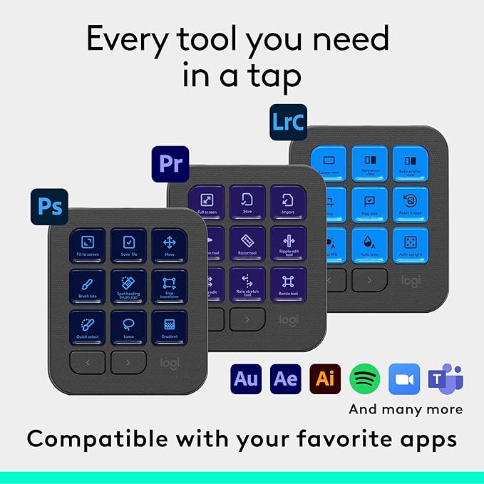 Logitech MX Creative Console, 9 Customizable LCD Keys, Stream Deck Accessories - Image 4