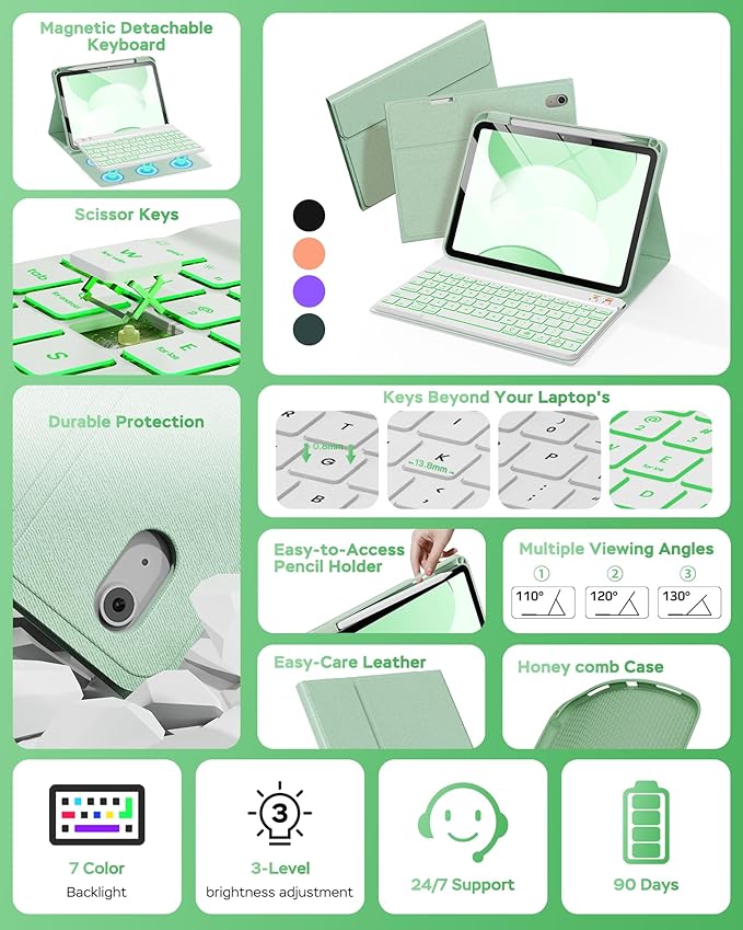 Folio Keyboard Case for iPad 10th Gen 10.9 inch and iPad 11th, Magnetic - Image 3