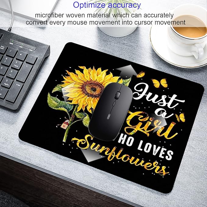 Sunflower Mouse Pad Personalized Design Computer Laptop Mousepad Square - Image 3