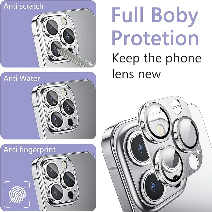 2 Pack Camera Lens Protector for iPhone 13 Pro/iPhone 13 Pro Max, AR Tempered - Image 5