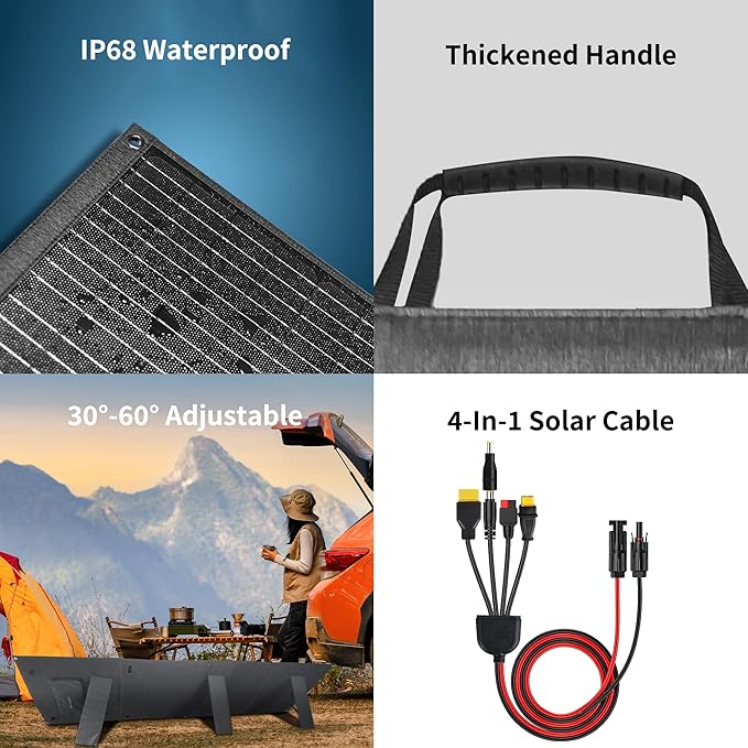 400W Portable Solar Panel for Power Station Generator, 400 Watt Foldable Solar - Image 7