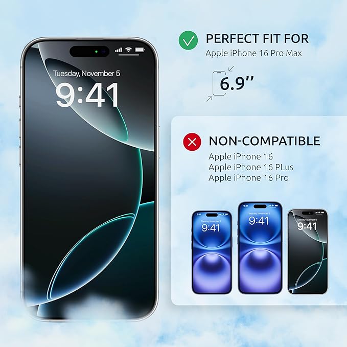 Screen Protector for iPhone 16 Pro Max – USA Flag & Black Frame Design - Image 2