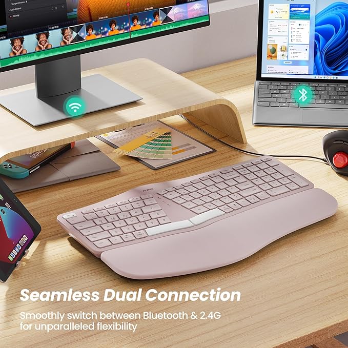Nulea RT05 Wireless Ergonomic Keyboard, Split Keyboard - Image 7