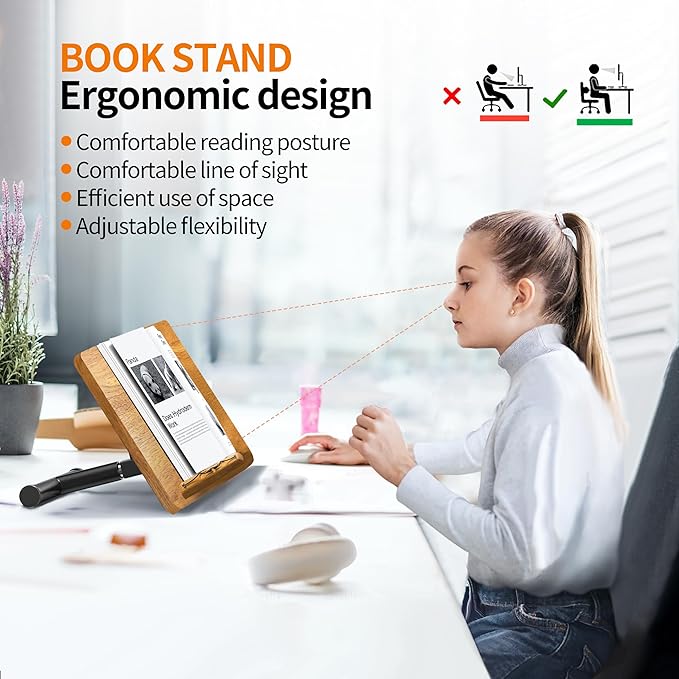 NAMON Rolling 2-in-1 Dual-use Music Stand & Desktop Book Stand, 100% Solid Wood - Image 4
