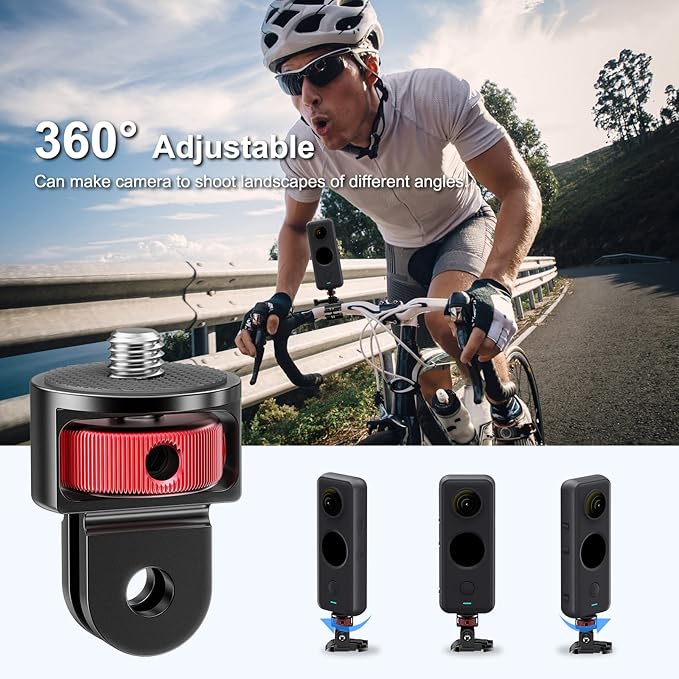 2 Pieces Camera Tripod Mount for Gopro Adapter 360°Adjustable Aluminum Alloy - Image 2