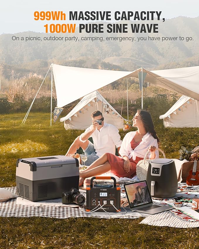 GRECELL 999Wh Solar Generator 1000W, Portable Power Station - Image 4