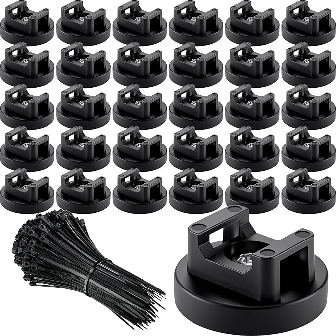 Yookeer 180 Pieces Magnetic Zip Tie Mount Multipurpose Cable Holder Magnets by Yookeer