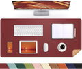Desk Mat 35" x 17" Leather Desk Pad Protector by AFIING