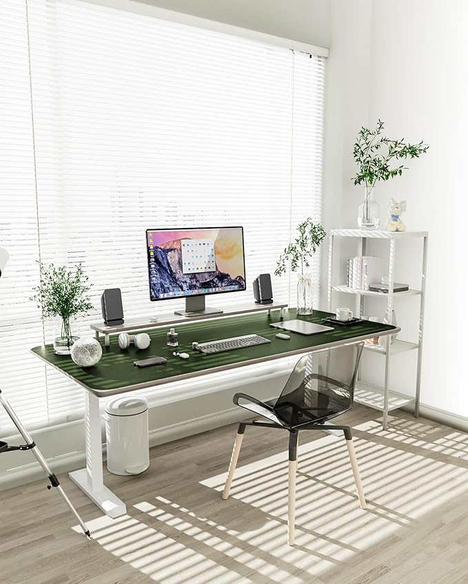 YSAGi Non-Slip Leather Desk Pad XL Size, Waterproof Laptop Computer Desk - Image 2