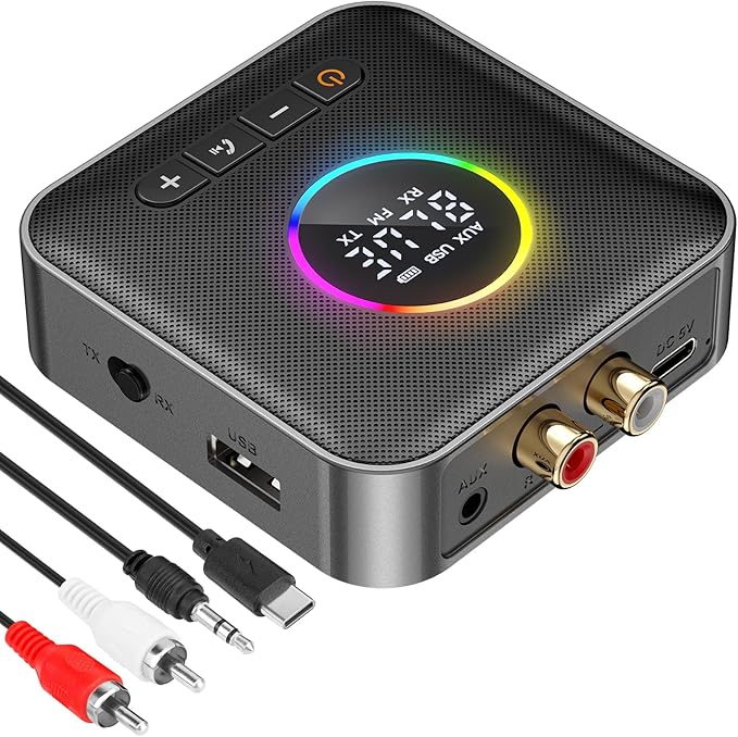 Bluetooth 5.4 Transmitter Receiver 3-in-1 Bluetooth Adapter HiFi Audio Receiver by MakerHawk