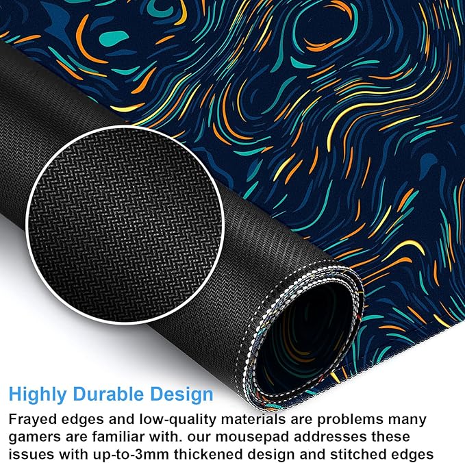 Abstract Starry Sky Swirl Gaming Desk Mat - Image 5
