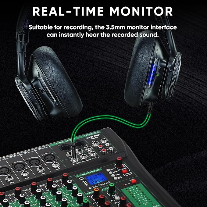 8 Channel Audio Mixer, Professional DJ Mixer Board Sound Music Mixing Console - Image 7