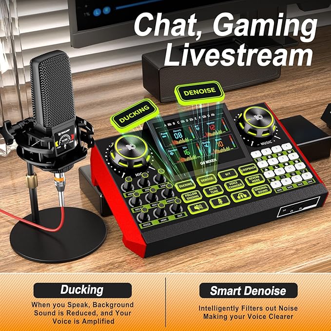 Podcast equipment bundle with live sound card audio mixer, podcast equipment - Image 5
