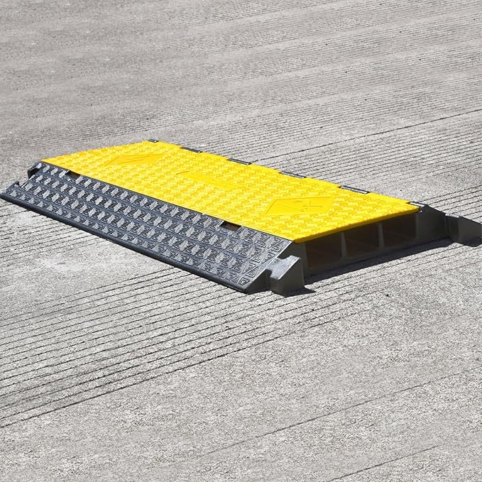 Rubber Cable Protector Ramp, Heavy Floor Cable Wire Cord Cover Speed Bumps - Image 3