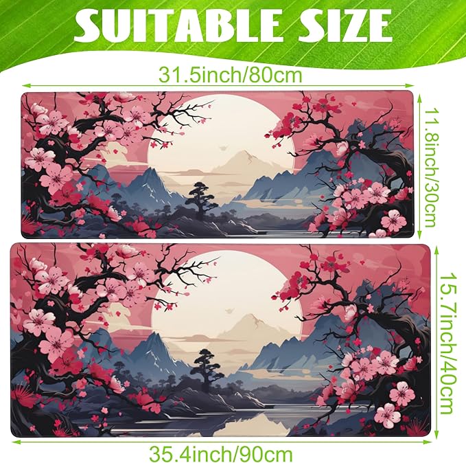 Desk Pad, Mountains and Sun Large Gaming Mouse Pad - Image 2