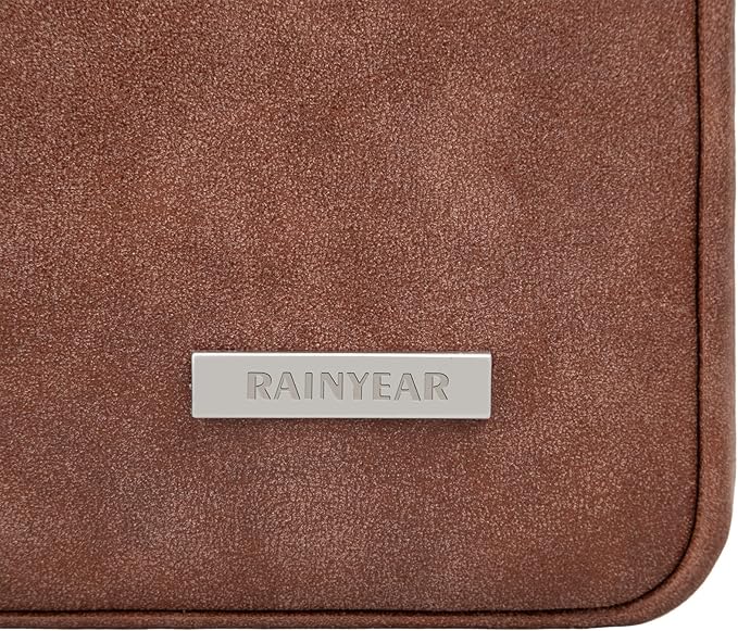 RAINYEAR 13 Inch Laptop Sleeve PU Suede Leather Case Protective Cover Water - Image 7