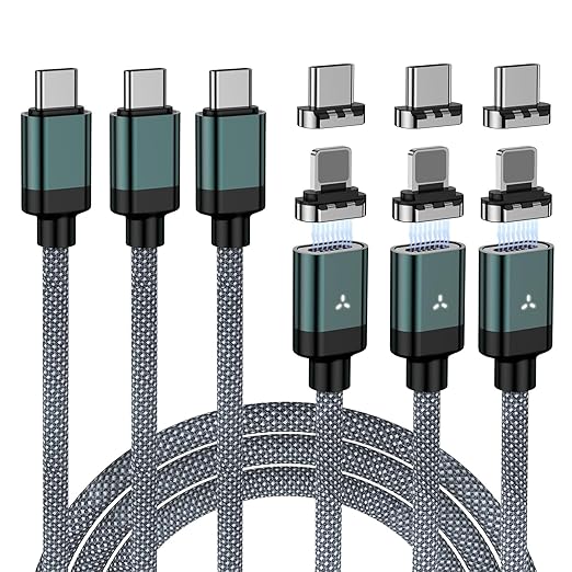 ZBF 100W USB C Magnetic Charging Cable, 2 in 1 Charger Cable by ZBF