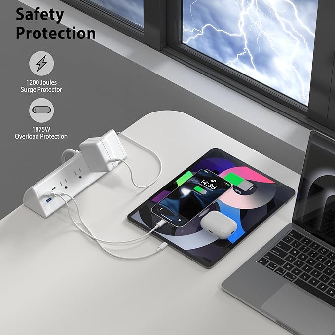 Jgstkcity Desk Clamp Power Strip, 20W Fast Charging Station, Surge Protector - Image 5
