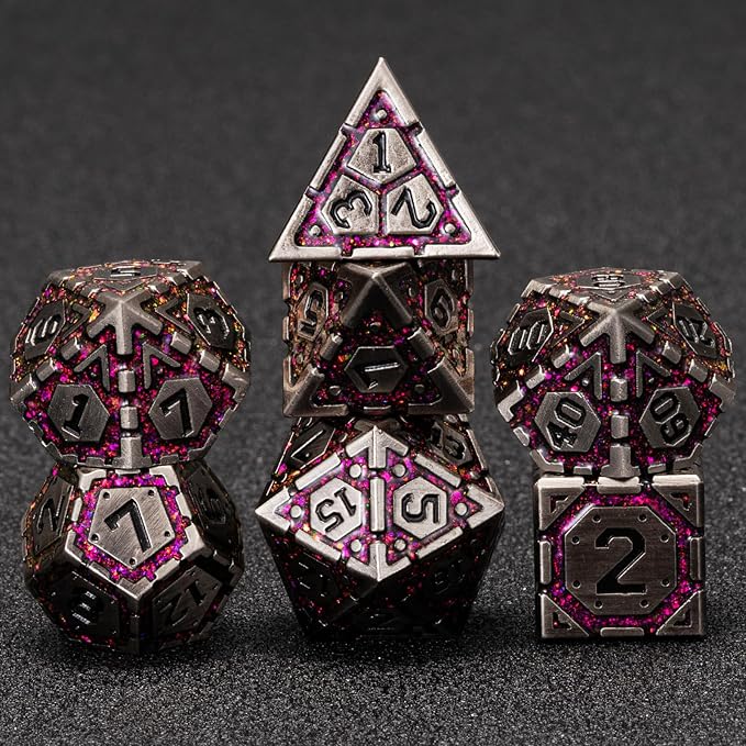 Metal DND Dice Set, Polyhedral Metallic Dice by Unknown