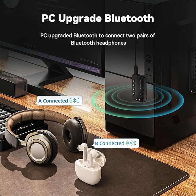 Bluetooth Transmitter Receiver aptX Adaptive/Low Latency/HD Bluetooth Adapter - Image 5