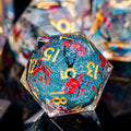 Plum Blossom DND Dice Blue Liquid Core Dice Set by ORIFANTOU