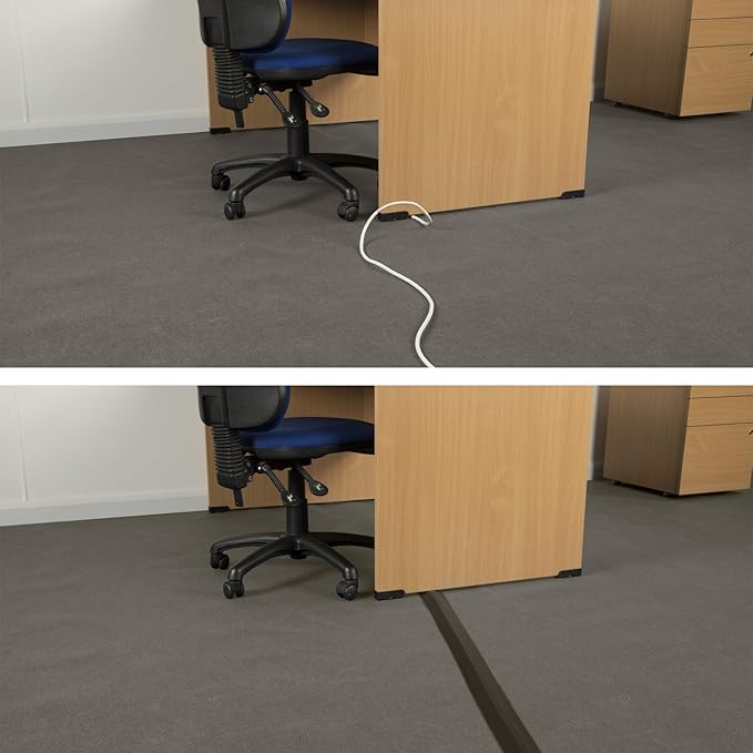 D-Line 6ft Floor Cord Cover, Made in USA Linkable Cable Protector, Hide - Image 4