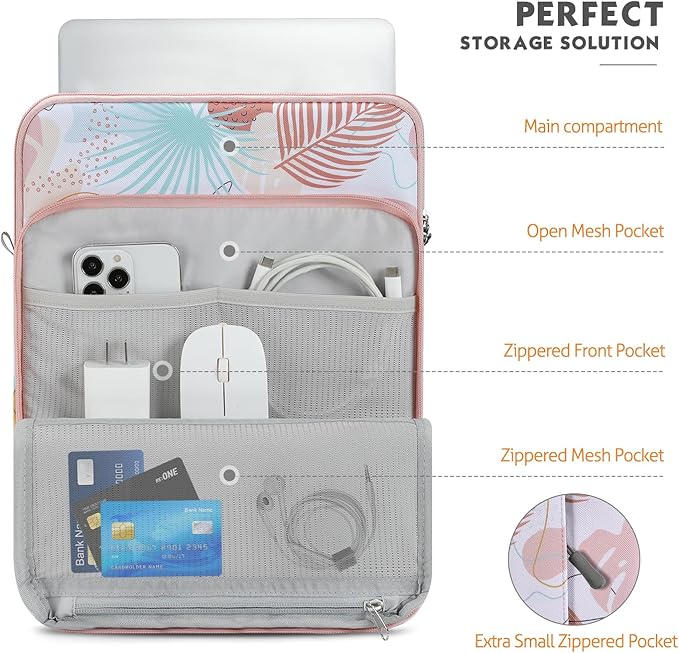 MoKo Laptop Sleeve Bag for 13.3-14 Inch, Notebook Carrying Case - Image 6