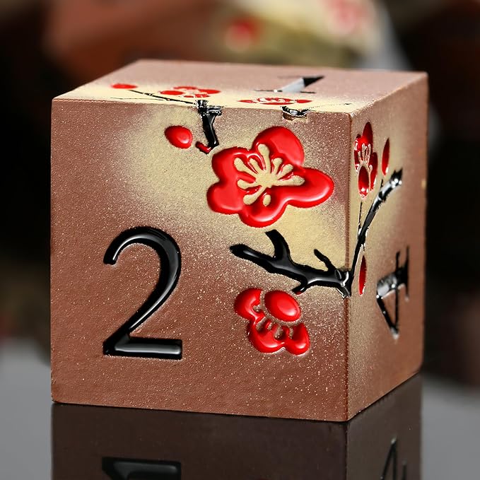 Metal Dice Set DND, DNDND 7 PCS Metallic Flowers D&D Dice by DNDND