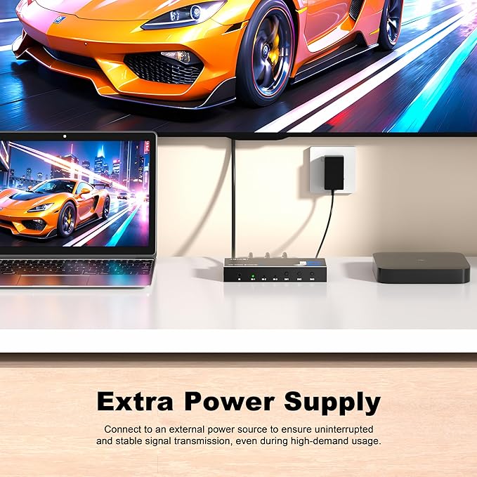 HDMI Switch 3 in 1 Out 4K@60Hz, 3 Ports HDMI Switcher Selector - Image 6
