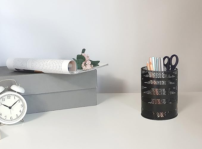 Metal Mesh Pen Pencil Cup Holder Stand Office Desk Organizer Stationery Caddy - Image 3