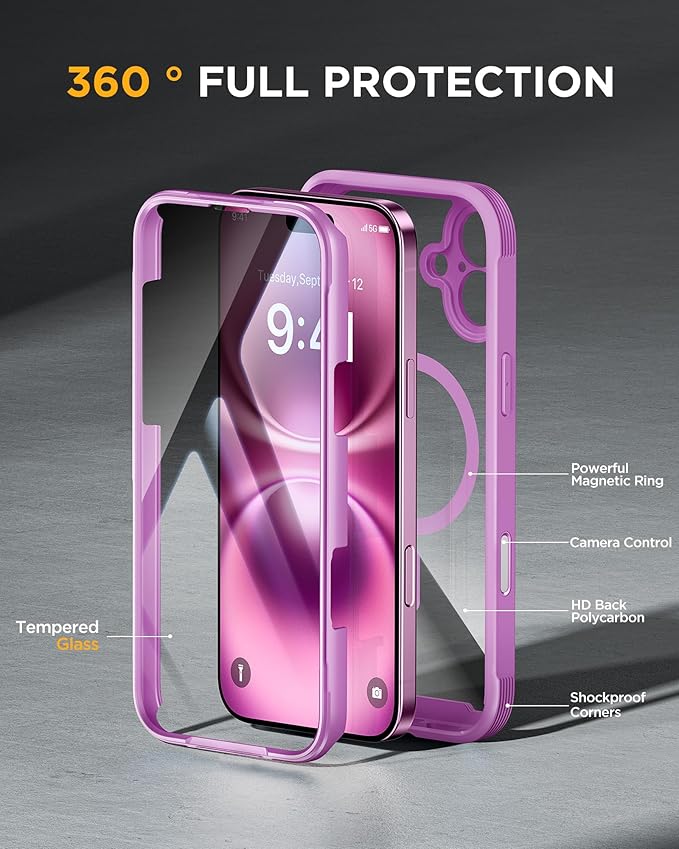 Miracase Magnetic for iPhone 16 Plus Case Full-Body Phone - Image 2