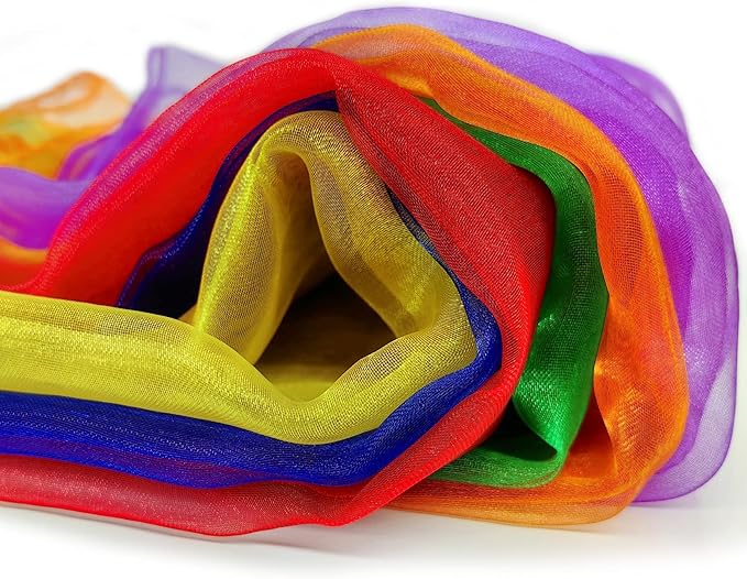 AIVIAI Juggling Scarves for Kids Play 24 Pcs Dance Music Scarfs Colorful Silk - Image 5