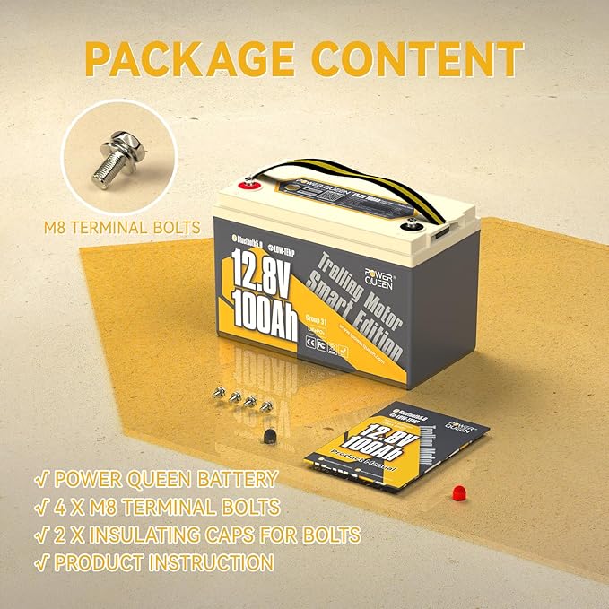 Power Queen 12V 100Ah Group 31 Battery Bluetooth 5.0, Deep Cycle LiFePO4 - Image 7