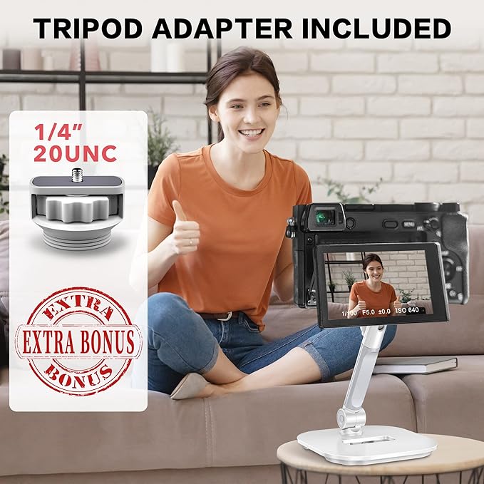 AboveTEK Upgraded Desktop Tablet Stand, 360° Swivel Tablet & Phone Desk Mount - Image 6