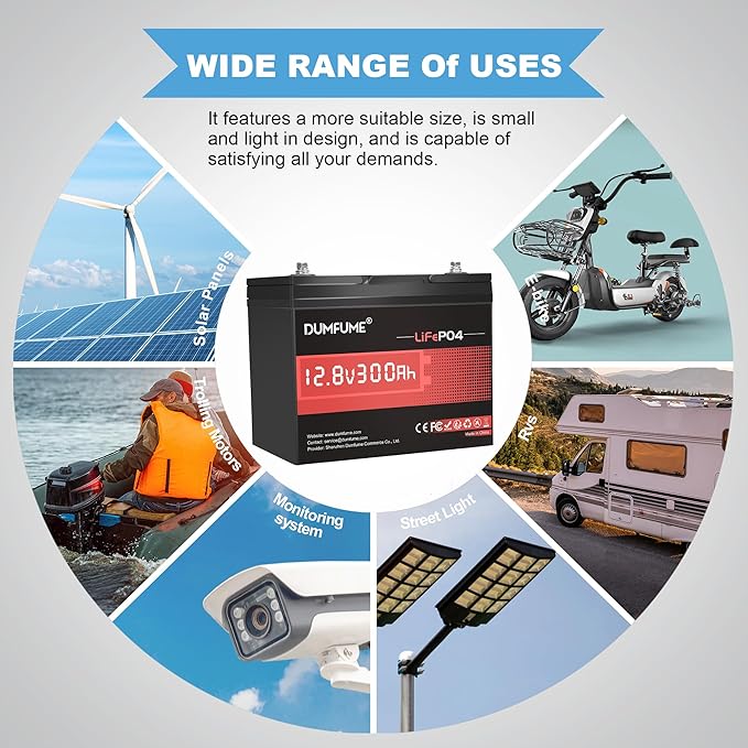 12V 300Ah Lithium LiFePO4 Battery, 200A BMS 3840Wh Rechargeable Lithium Iron - Image 9
