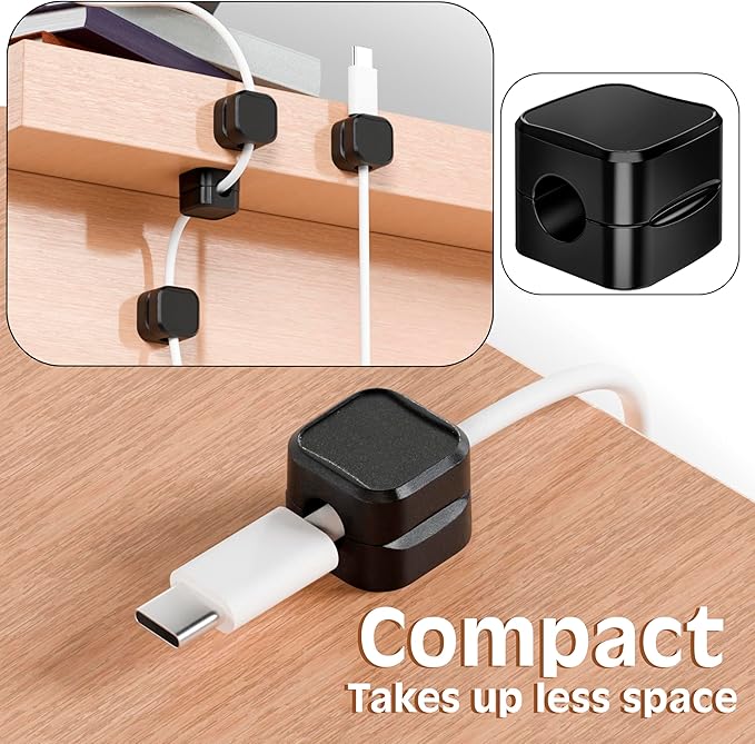 SaiTech IT Pack of 6 Magnetic Cable Clips, Cord Organizer Holder, - Image 9