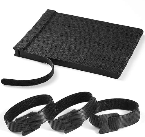 100 PCS 8 Inches Reusable Cable Ties | Adjustable Cord Wraps, Cable Straps | by QTBLY