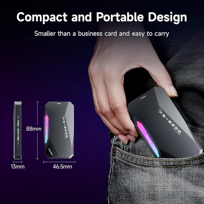 500GB Magnetic Portable SSD, 2050MB/s Type-C USB 3.2 Gen 2x2 External SSD - Image 5