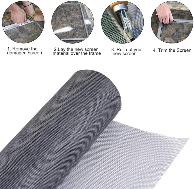 Screen Repair Kit for Windows and Doors 48” x 100" Adjustable Fiberglass Screens - Image 2