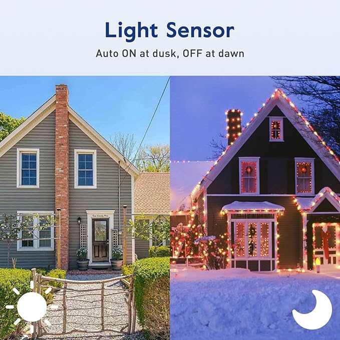 Brightown Outdoor Light Sensor Timer Waterproof, Mechanical Plug in Timer Switch - Image 3